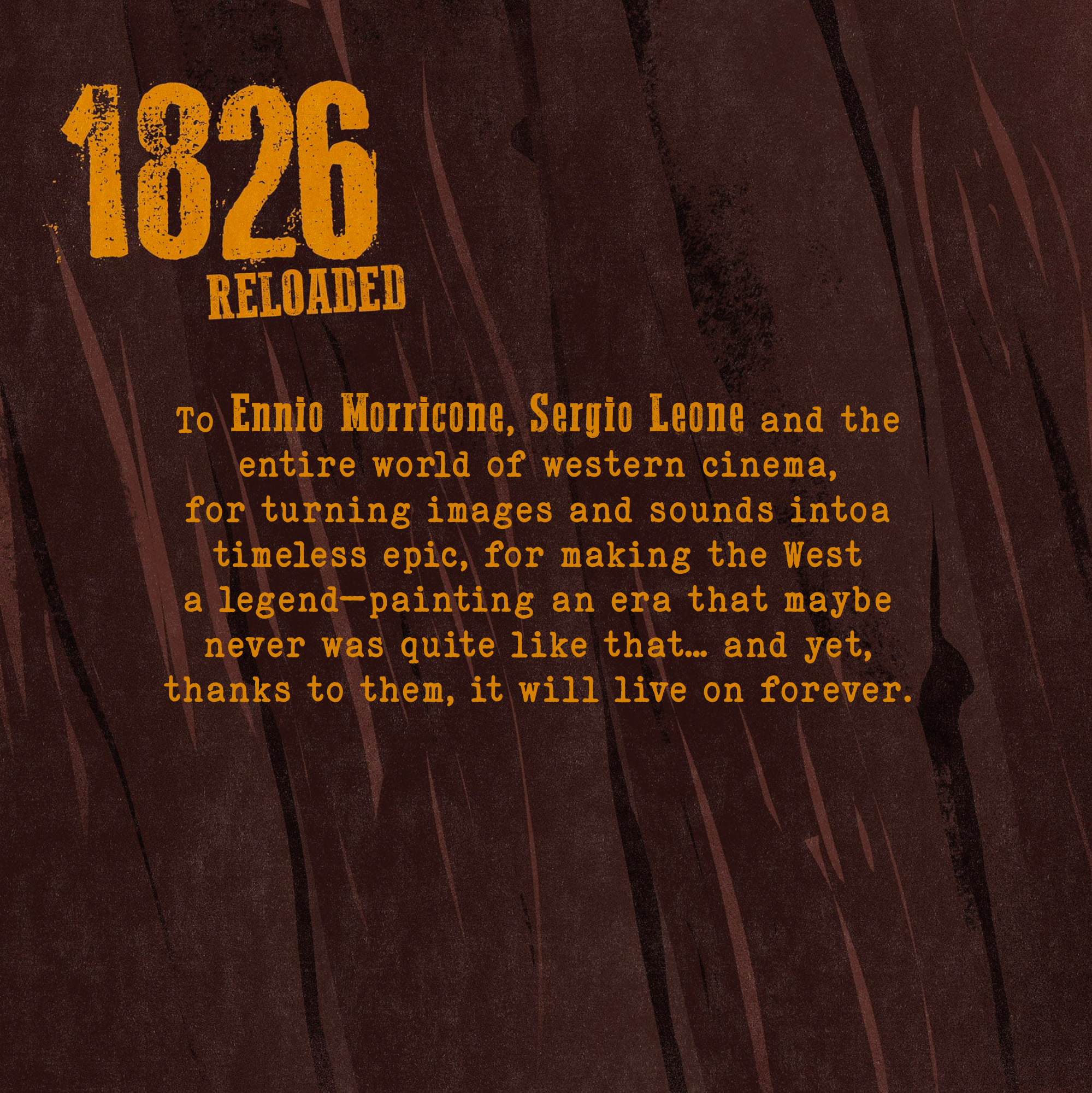 1826 Reloaded credits